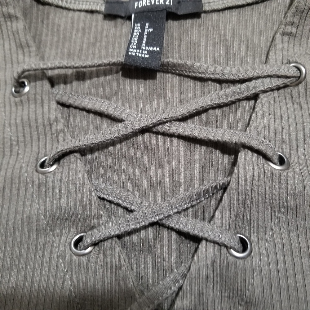 Forver 21 Olive Green Bodycon Stretchy Dress - Picture 4 of 6